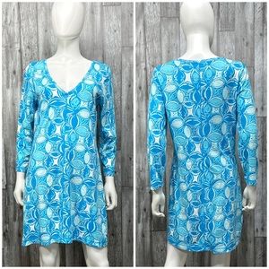 Lilly Pulitzer Juliet Blue Pima Cotton Dress in What A Racquet [AA218]